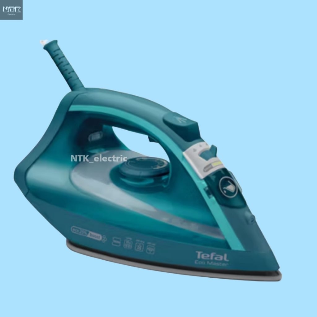 TEFALเตารีดไอนํ้า ECOMASTER FV1720 รุน FV1720TO กําลังไฟ 1800 วัตต์ หน้าเตารีดเคลือบกัน