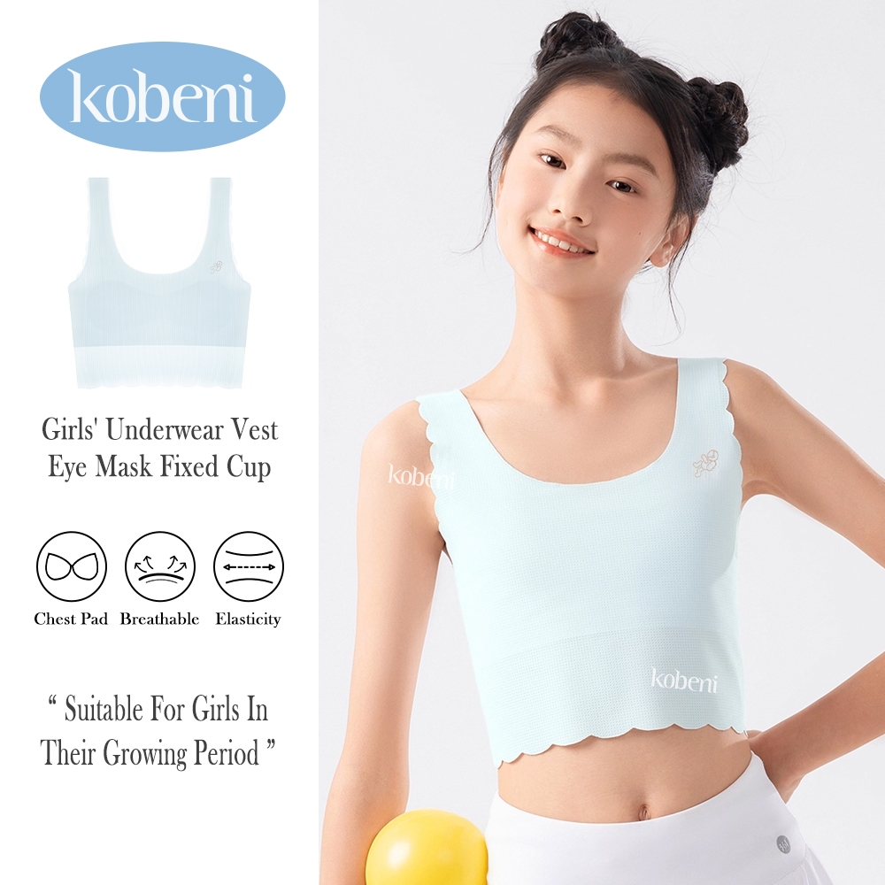 ⭐KOBENI⭐เสื้อชั้นในเด็กผู้หญิง เสื้อซับในเด็ก แบบสวม ยืดหยุ่นสูง ยืดหยุ่นสูง สําหรับนักเรียนสาววัยรุ่น