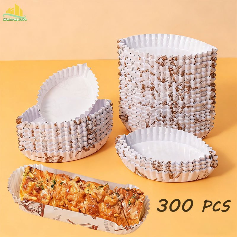ถาดกระดาษรองขนมปัง 300ชิ้น/แพ็ค กระดาษรองขนมปัง กระดาษอบขนม ทนความร้อน กันน้ํามัน