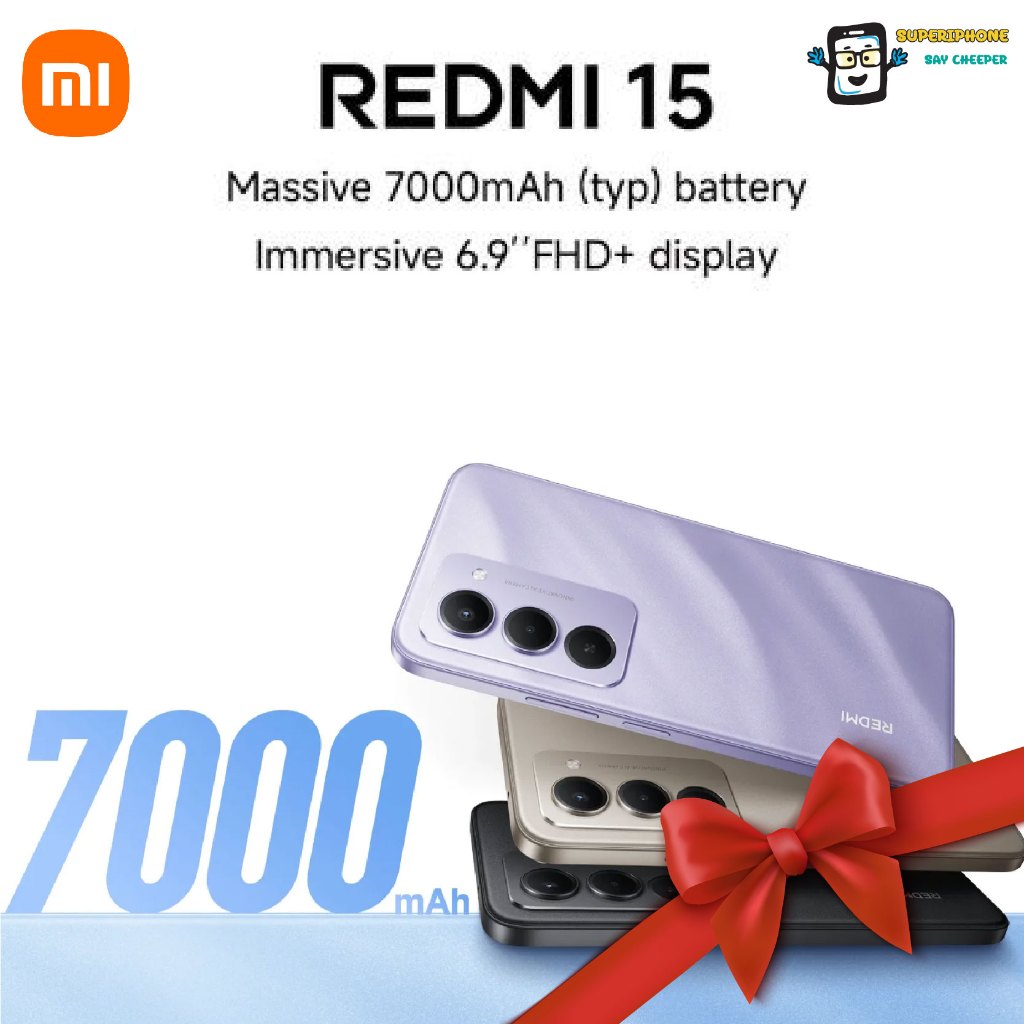 Redmi 15 4G (8/256GB)  FHD+ จอ  6.9 นิ้ว l แบต 7,000 mAh l กล้องหลัก 50MP(By Shopee  SuperTphone1234