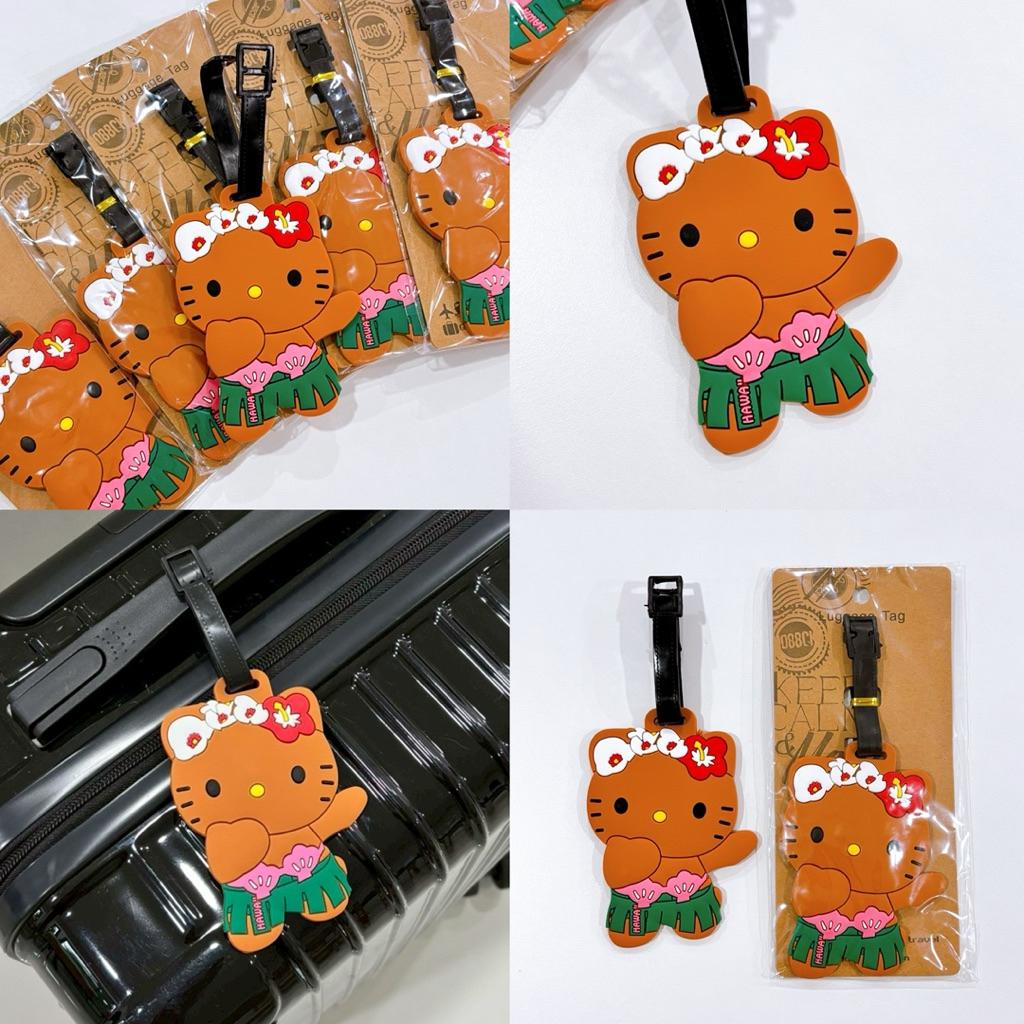 พร้อมส่ง  แท็กกระเป๋าเดินทาง Kitty in Hawaii คิตตี้เต้นฮูล่าฮาวาย ป้ายห้อยกระเป๋า Luggage Tag ป้ายชื่อ 85014