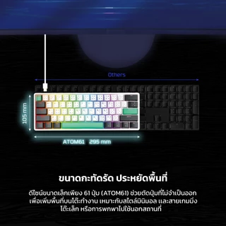 FANTECH คีย์บอร์ดเกมมิ่ง Keyboard Mechanical ไฟRGB 16 โหมด Hot-Swap 5Pin สวิตช์เปลี่ยนได้ รุ่น MK613