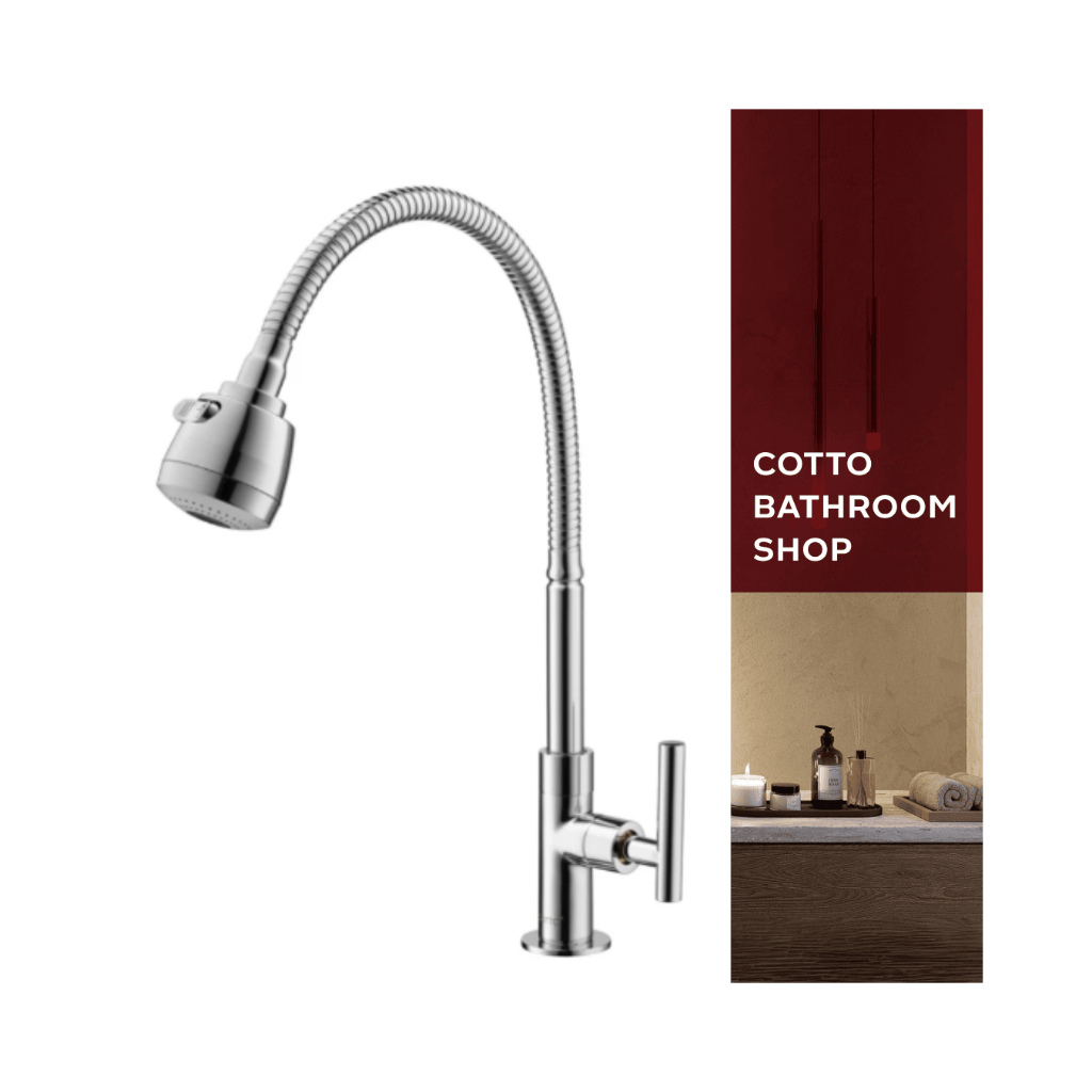 COTTO CT1256(HM) ก๊อกอ่างซิงค์แบบก้านปัดหมุนองศาได้ ปรับน้ำ2ระดับ