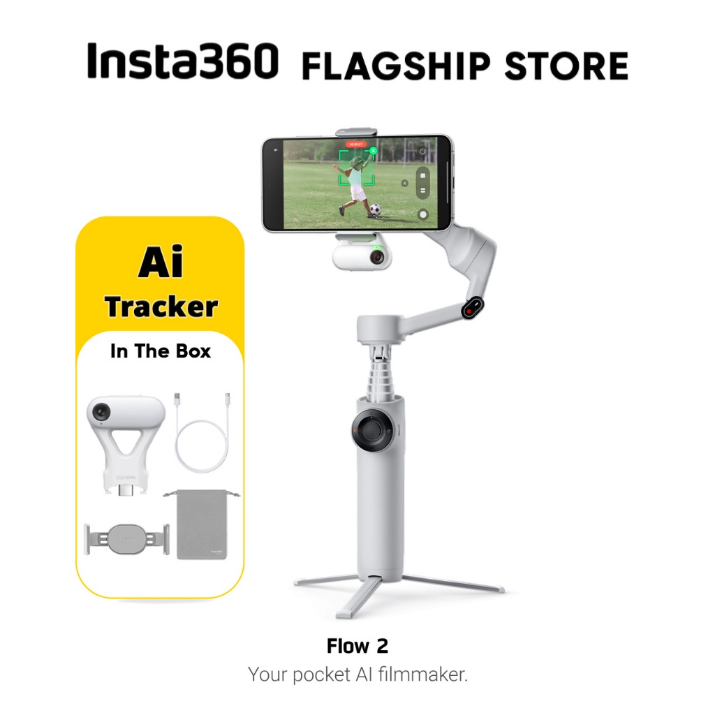 Insta360 Flow 2 Ai กิมบอล ไม้กันสั่น มือถือ ไม้เซลฟี่ ขาตั้ง Tripod Smartphone Gimbal Stabilizer