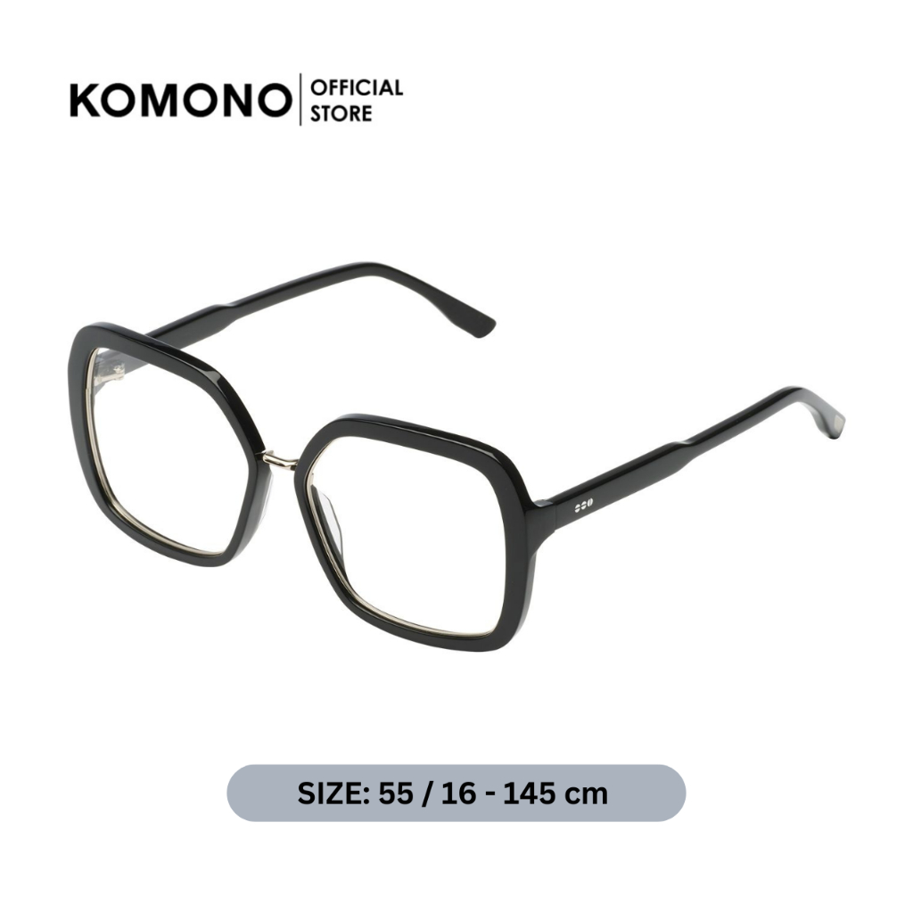 KOMONO Violetta Black กรอบแว่นตา ทรงสี่เหลี่ยม สีดำ ใส่ได้ทั้งหญิงชาย