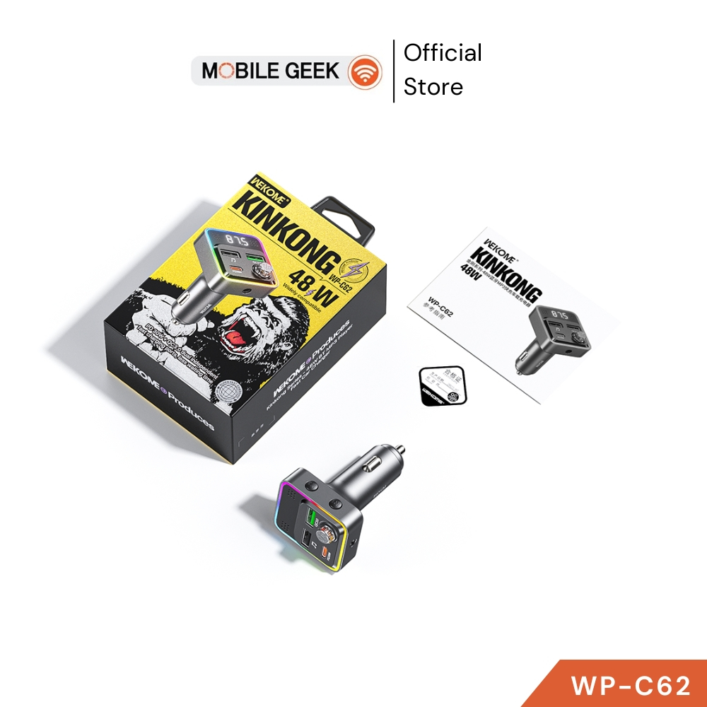 WEKOME รุ่น WP-C62 เครื่องเล่น MP3 บลูทูธในรถ พร้อมช่องชาร์จเร็ว 48W