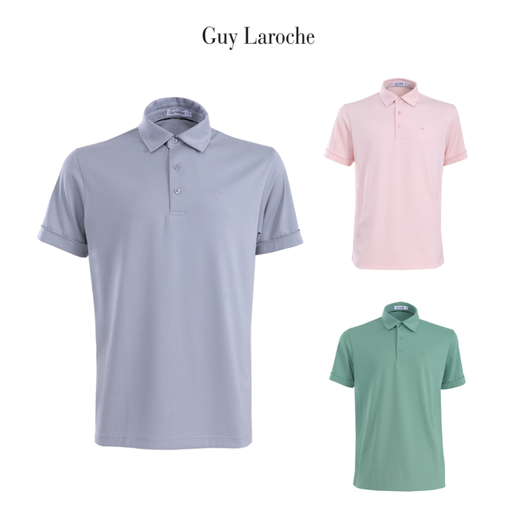 Guy Laroche เสื้อโปโลแขนสั้น คอปก สัมผัสนุ่ม ใส่สบาย ระบายอากาศได้ดี ทรง Extra FIT รุ่น BKL6305W5