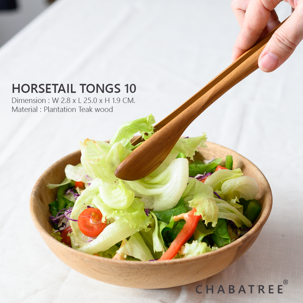 CHABATREE - HORSETAIL TONGS 10" TEAK (ST291) ที่คีบไม้สัก