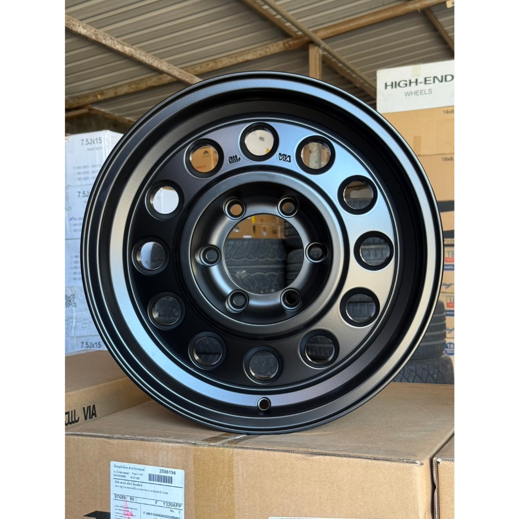 ล้อจ่าอ๊อด (JAOS) จากแบรนด์ TORQ ขอบ 16 6รู กว้าง 8 นิ้ว ออฟ+20 สี SEMI MATT BLACK (ดำด้าน)ราคาต่อวง