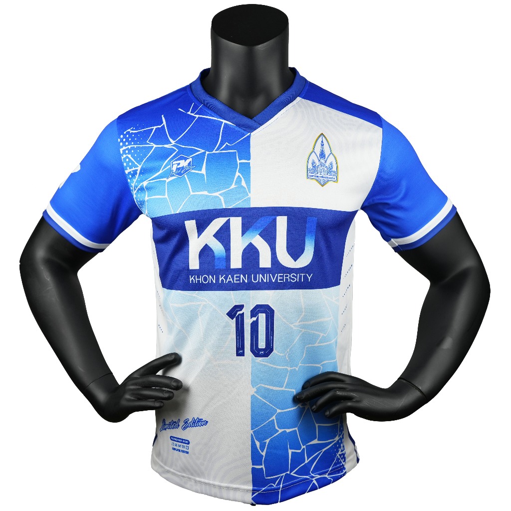 เสื้อพิมพ์ลาย KKU ม.ขอนแก่น เนื้อผ้าตาราง เบาสบายระบายอากาศดี