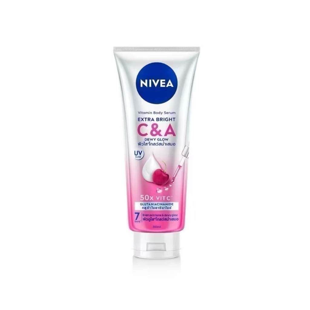 170, 300 ml. ผลิต 12/24 Nivea สีชมพู Extra White C&A Vitamin Lotion นีเวีย เอ็กซ์ตร้า ไวท์ ซี แอนด์ เอ วิตามิน โลชั่น