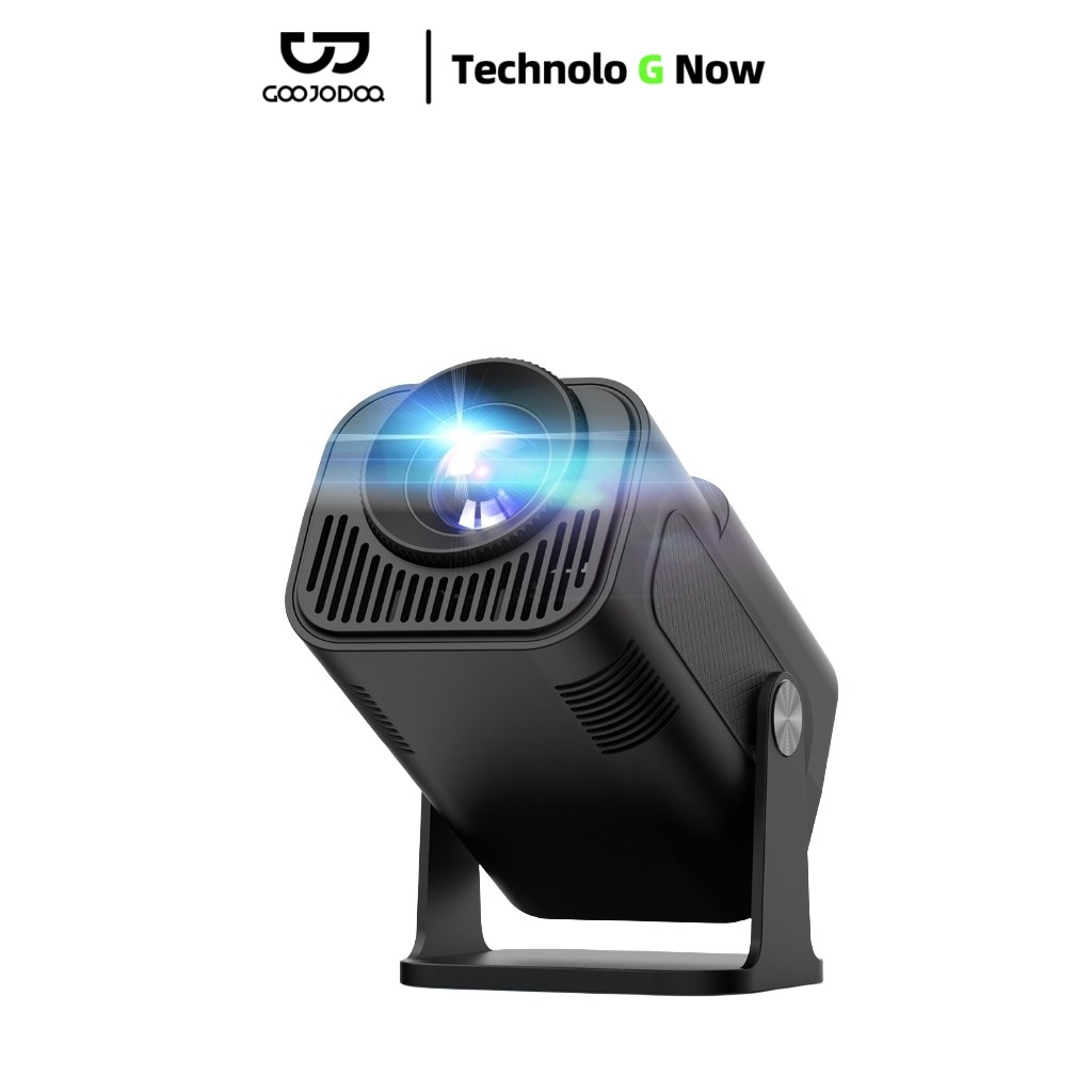 GOOJODOQ Hy320 Mini โปรเจคเตอร์  200 Ansi Projector Android 11 Gimbal 5 Mini Projector พร้อมลำโพง