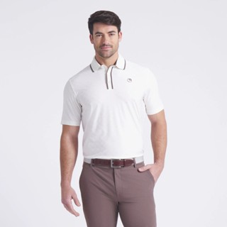 AH25 AP Tipped Jacquard Golf Polo WH