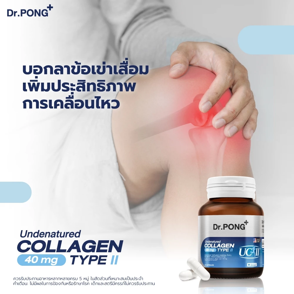 [ช้อปครบ รับฟรี] Dr.PONG Undenatured collagen type II 40 mg ดอกเตอร์พงศ์ อันดีเนเจอร์ คอลลาเจน ไทป์-ทู 40 มิลลิกรัม thumbnail 3