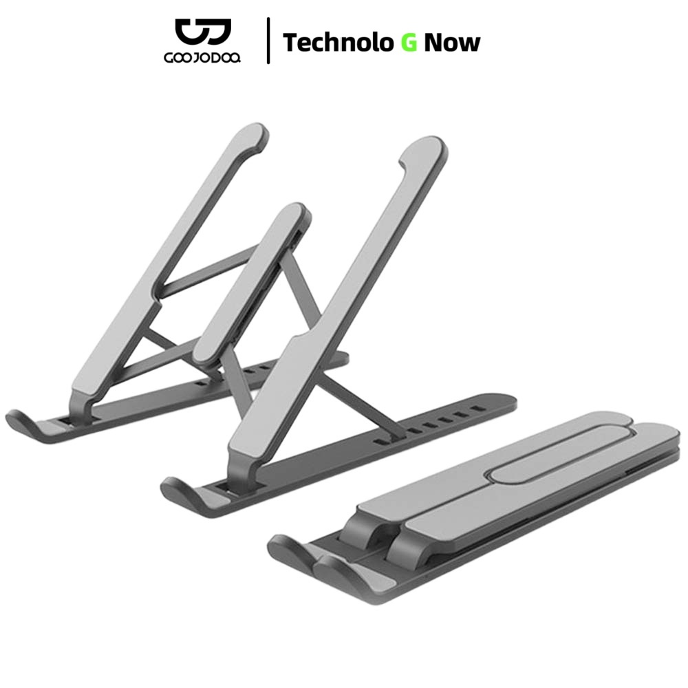 GOOJODOQ Abs แท่นวางแล็ปท็อปแบบพกพาฐานรองรับปรับได้ที่วางโน๊ตบุ๊คกันลื่น