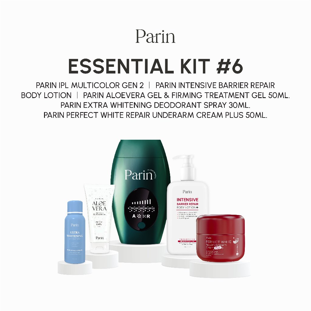 Parin Essential Kit #6 นักศึกษาดาวมหาลัย กำจัดขน Gen2 (หน้าใส) | ครีม & สเปรย์รักแร้ & โลชั่นขนคุด &