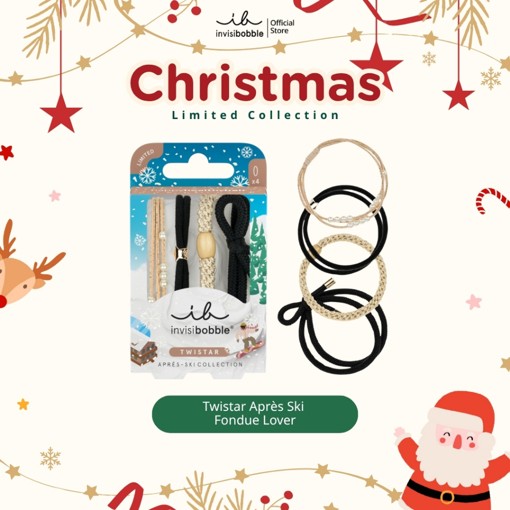 invisibobble ยางรัดผม ถนอมเส้นผม รุ่น TWISTAR สี Apres Ski Fondue Lover - Limited (1 กล่องบรรจุ 4 ชิ