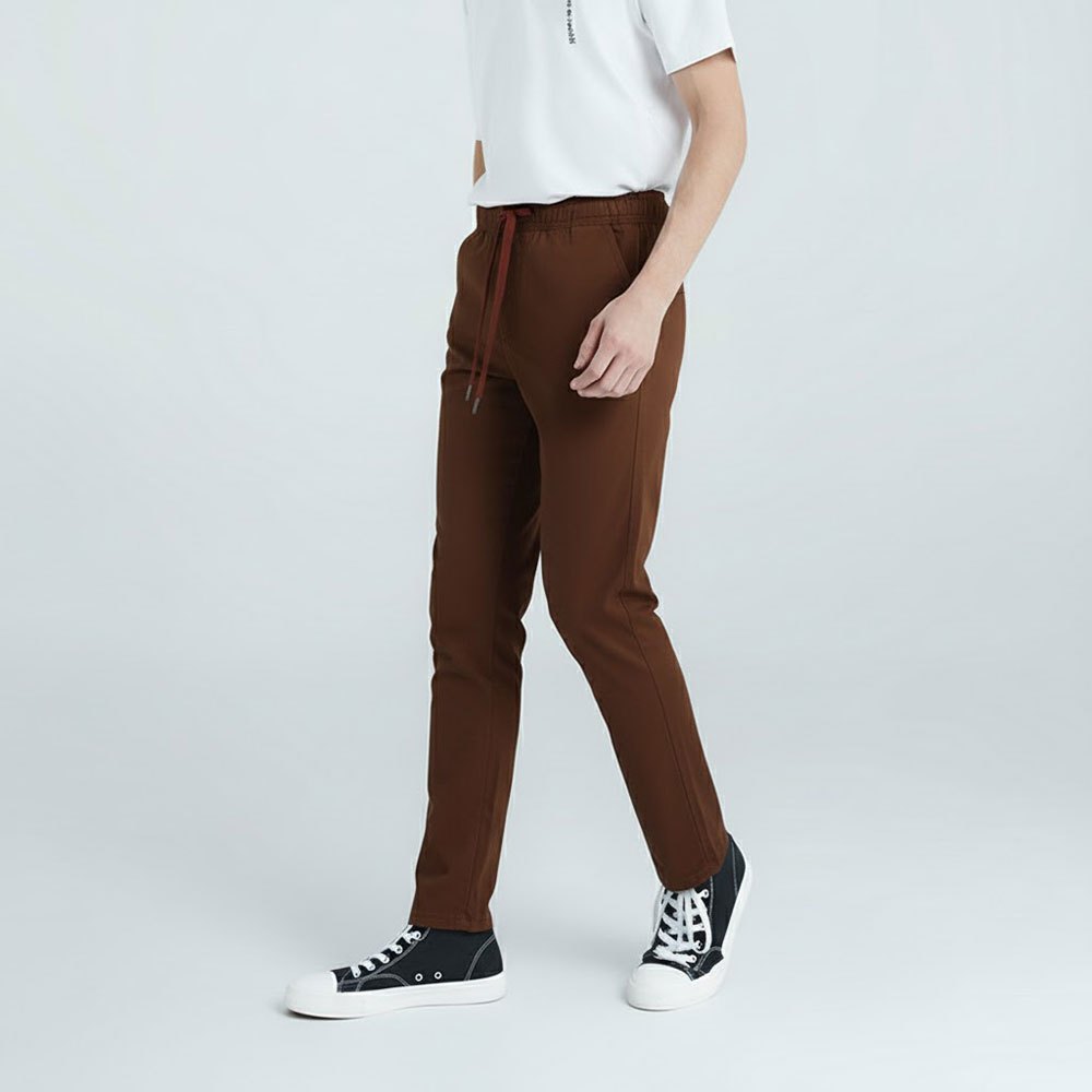 DAVIE JONES جوغر رجالي Slim Fit — بني محمر