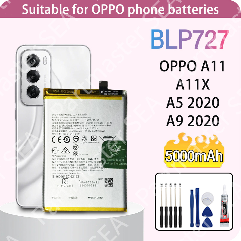แบตโทรศัพท์มือถือ OPPO A5 2020/A9 2020/A11X/ A11 แบตเตอรี่มือถือ BLP727 ความจุ 5000mAh รับประกัน1ปี