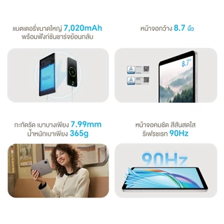 HONOR Pad X7 LTE (4+128GB) แท็บเล็ตมินิจอใหญ่ 8.7 นิ้ว | รองรับการใส่ซิม โทรออกได้ | บาง 7.99 มม. | แบตเตอรี่อึด 7020mAh