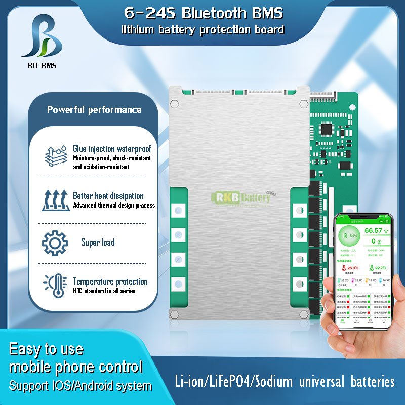 [พร้อมส่ง] 6-24 string BD BMS Bluetooth lithium battery protection board software APP Li-ion | LFP |