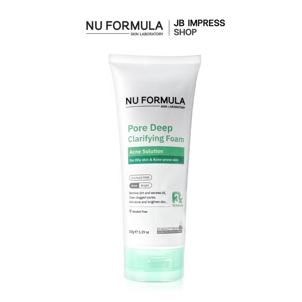 NU FORMULA Pore Deep Clarifying Foam 150g. โฟมล้างหน้าสูตรใหม่จาก นู ฟอร์มูล่า