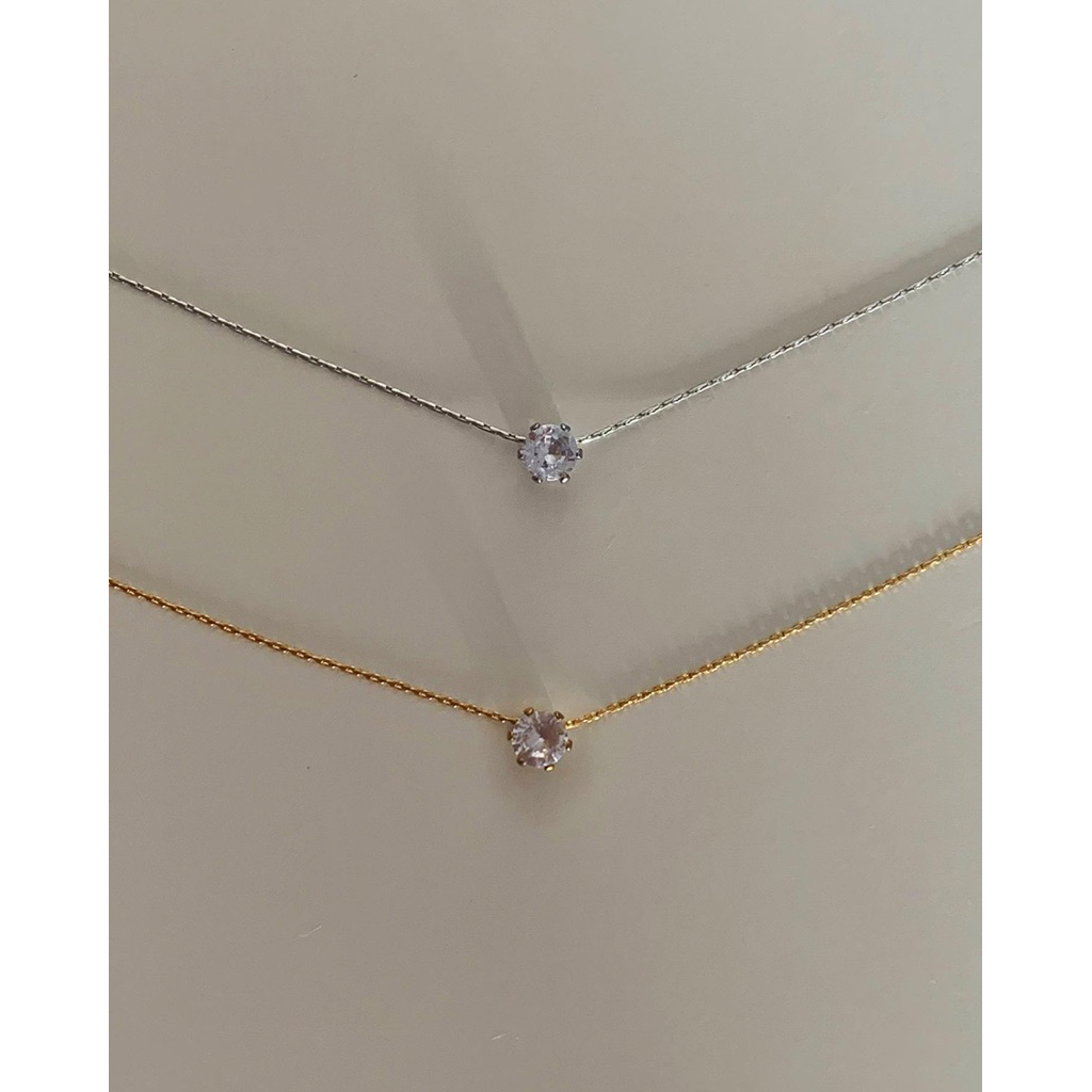 สร้อยสเตนเลส HER OBJECTIVE_HER PETITE DIAMOND ON CHAIN NECKLACE