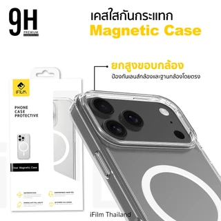 🔥 iFILM เคสใส กันกระแทก Magnetic Case For iPhone 17promax 17pro 17 air 16promax 16 15 promax 14 13 ปกป้องการชน แม่เหล็ก