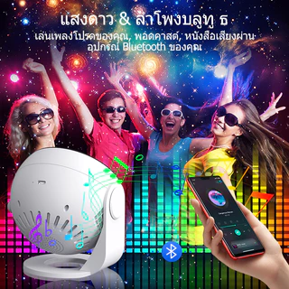 โปรเจ็กเตอร์ดาว 12-in-1 พร้อมเพลงบลูทูธ โปรเจ็กเตอร์แสงออโรร่า ไฟตกแต่งห้อง และของขวัญคริสต์มาส