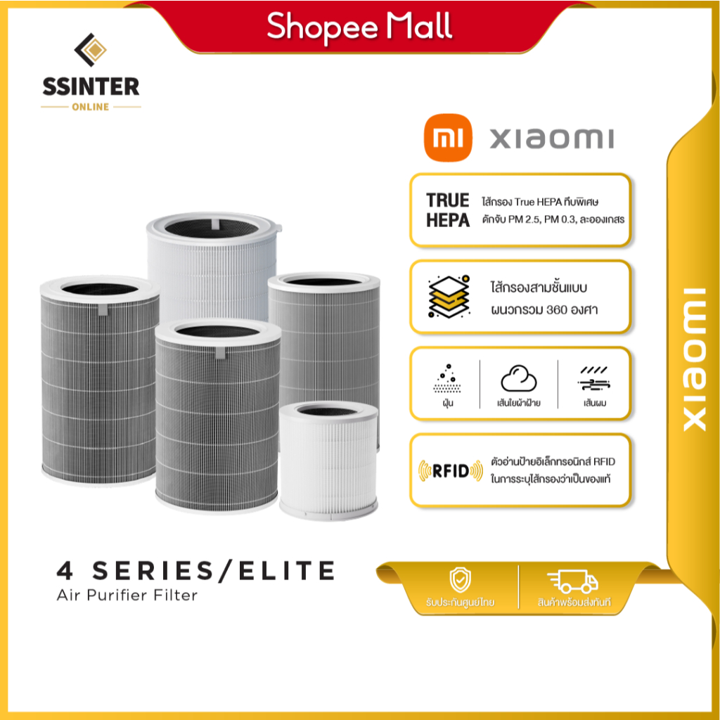 Xiaomi Air Purifier 4 Series/Elite/MAX/Pet Care Filter ไส้กรองเครื่องฟอกอากาศ สำหรับ 4, Elite, MAX