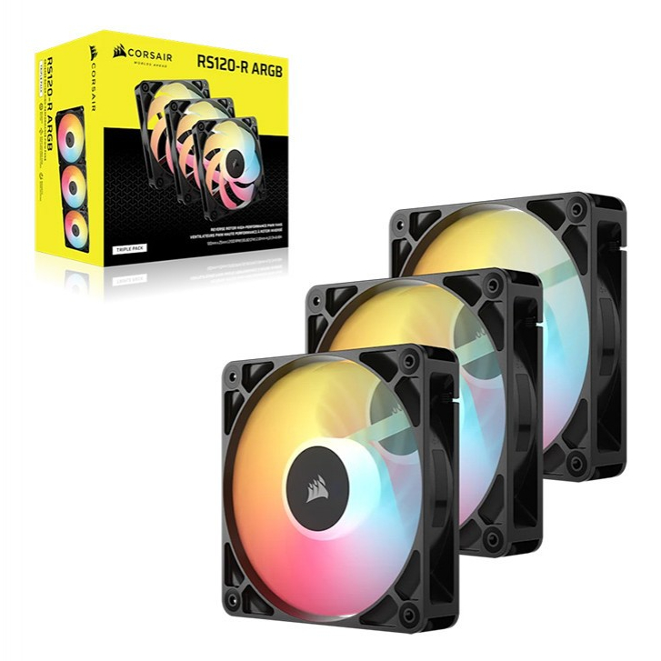 FAN (พัดลม) CORSAIR RS120-R RGB TRIPLE PACK ARGB BLACK (CO-9050196-WW)