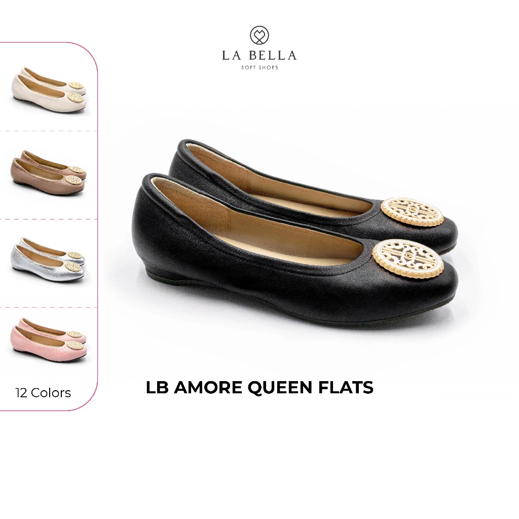 LA BELLA รองเท้าคัชชูหนังแกะ  รุ่น LB AMORE QUEEN FLATS - FORMAL
