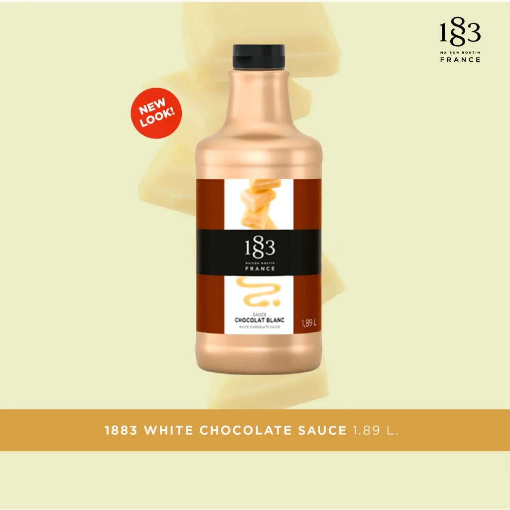 1883 ซอสไวท์ ช็อกโกแลต สำหรับคาเฟ่ ใช้ราดท้อปปิ้งและตกแต่ง | WHITE CHOCOLATE SAUCE 1.89 L. (SKU 5313)