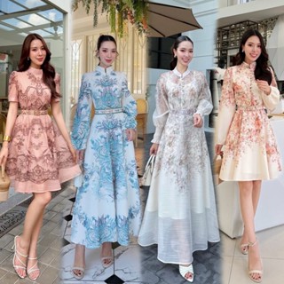 S-XXL ชุดเดรสพิมพ์ลายดอกไม้สวยๆ สไตล์วินเทจ ใส่เที่ยว ใส่ไปค…