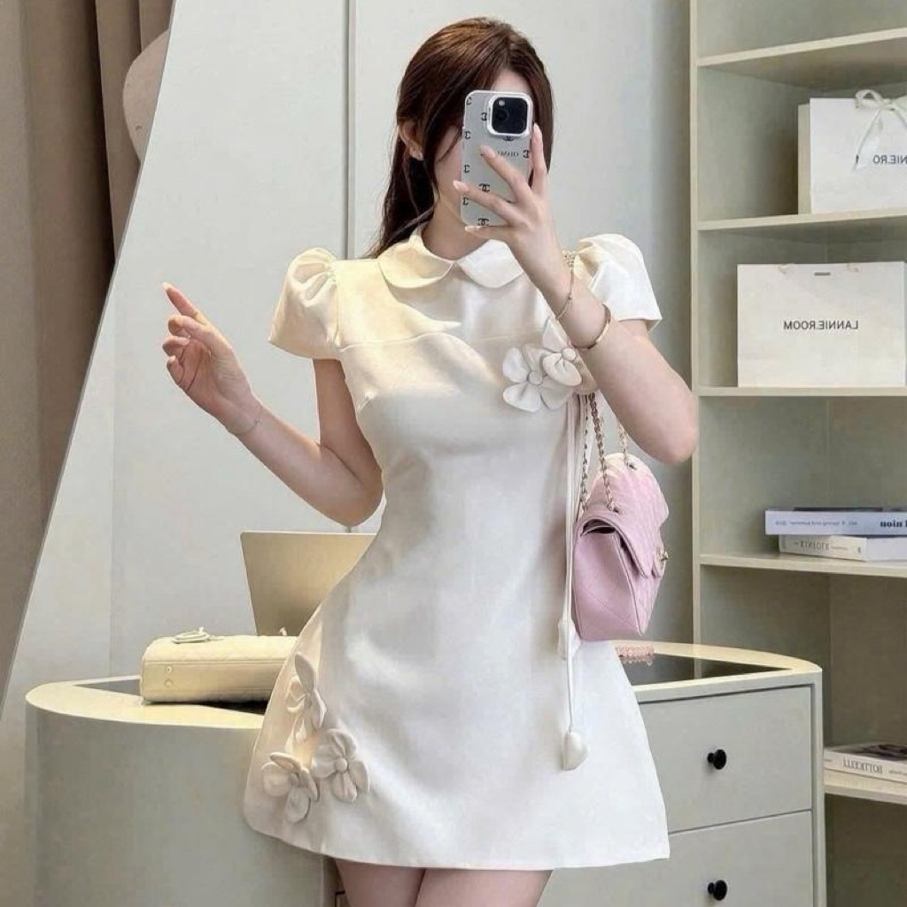 มีวิดิโองานจริงเดรสสั้น เดรสเวียดนาม แต่งดอกไม้น่ารักๆสวยๆ งานจริงอยู่ในภาพ แต่งดอกไม้3D น่ารักมาก