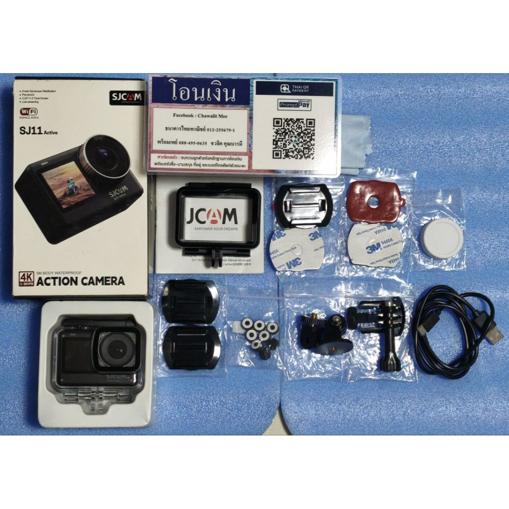 Sjcam SJ11 Active wifi 5G/2.4G 4K  30 FPS5M BODY WATERPOOFสภาพ 95++ ใหม่เลยสินค้ามีประกัน คงเหลือ ปร