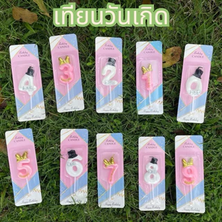 ส่งด่วนพิเศษภายใน 1 วัน Happy Birth say เทียนมงกุฎ วันเกิด ตัวเลขสีทอง เทียนเกลียว แกลม ชมพู ทองแชมเปญส่งทุกวัน