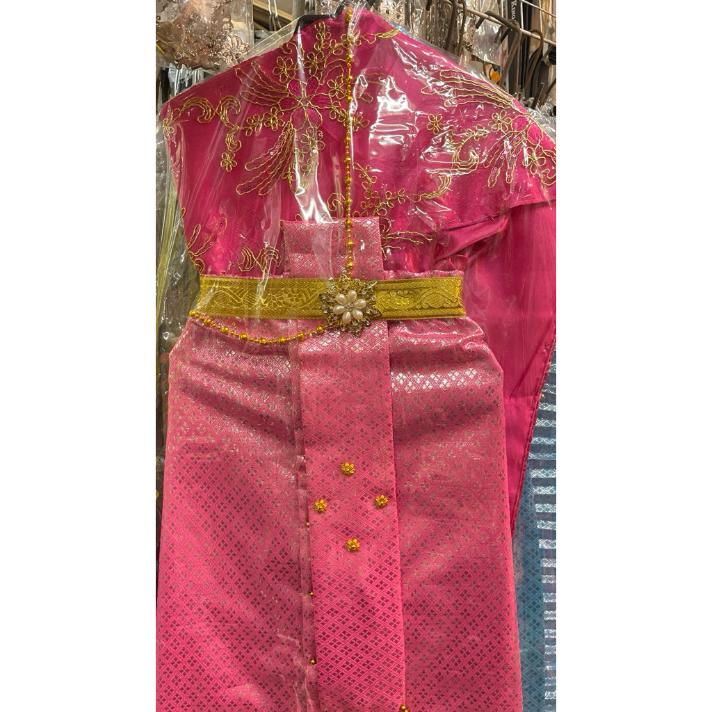 ชุดไทยแก้บน  งานพรีเมียม พร้อมเครื่องประดับครบเซ็ต