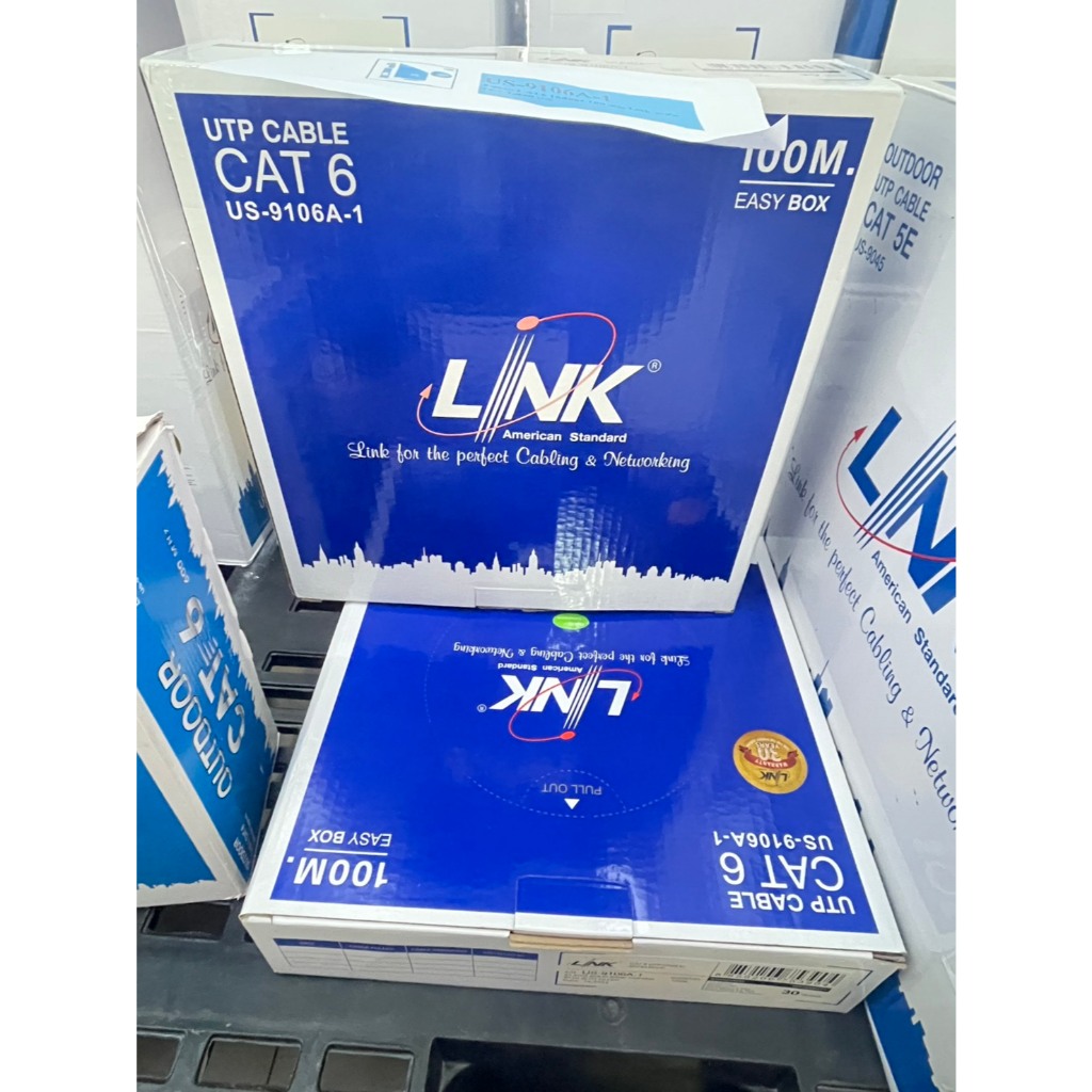 Link US-9106A-1 สายแลน Cat6 100เมตร (ภายใน)