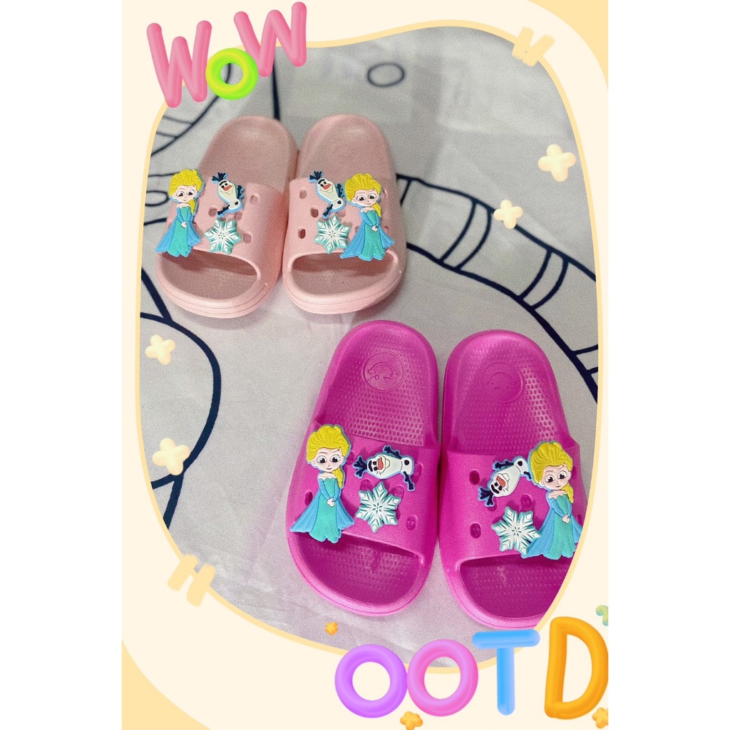 IE02 รองเท้าแตะฤดูร้อนสำหรับเด็ก รองเท้าแตะเจ้าหญิงเอลซ่า