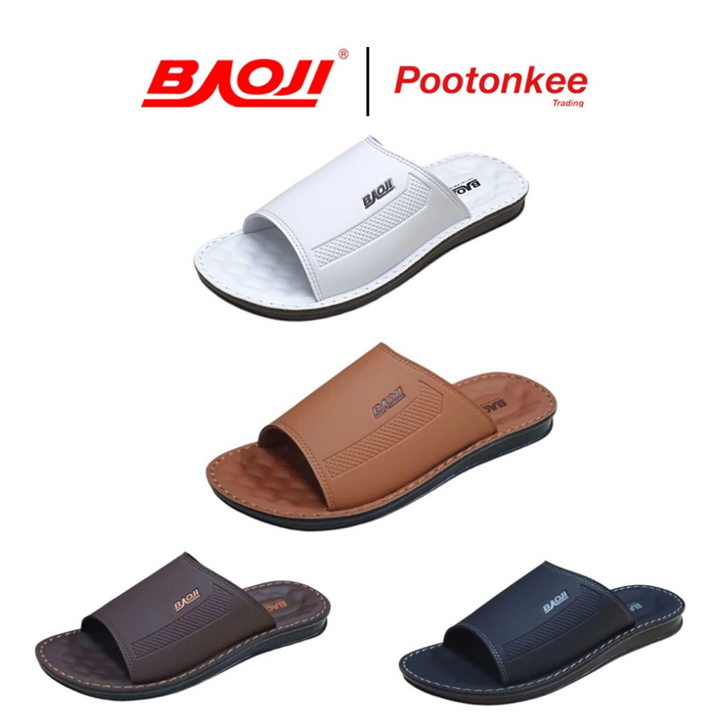 BAOJI รุ่น PM 106 รองเท้าแตะบาโอจิ รองเท้าแตะสวมหนังชาย Size 39-44