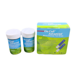 on call advanced strip แผ่นตรวจน้ำตาลในเลือดมาตรฐานยุโรป เยอรมัน แม่นยำสูง ใช้ในโรงพยาบาลชั้นนำทั่วไป