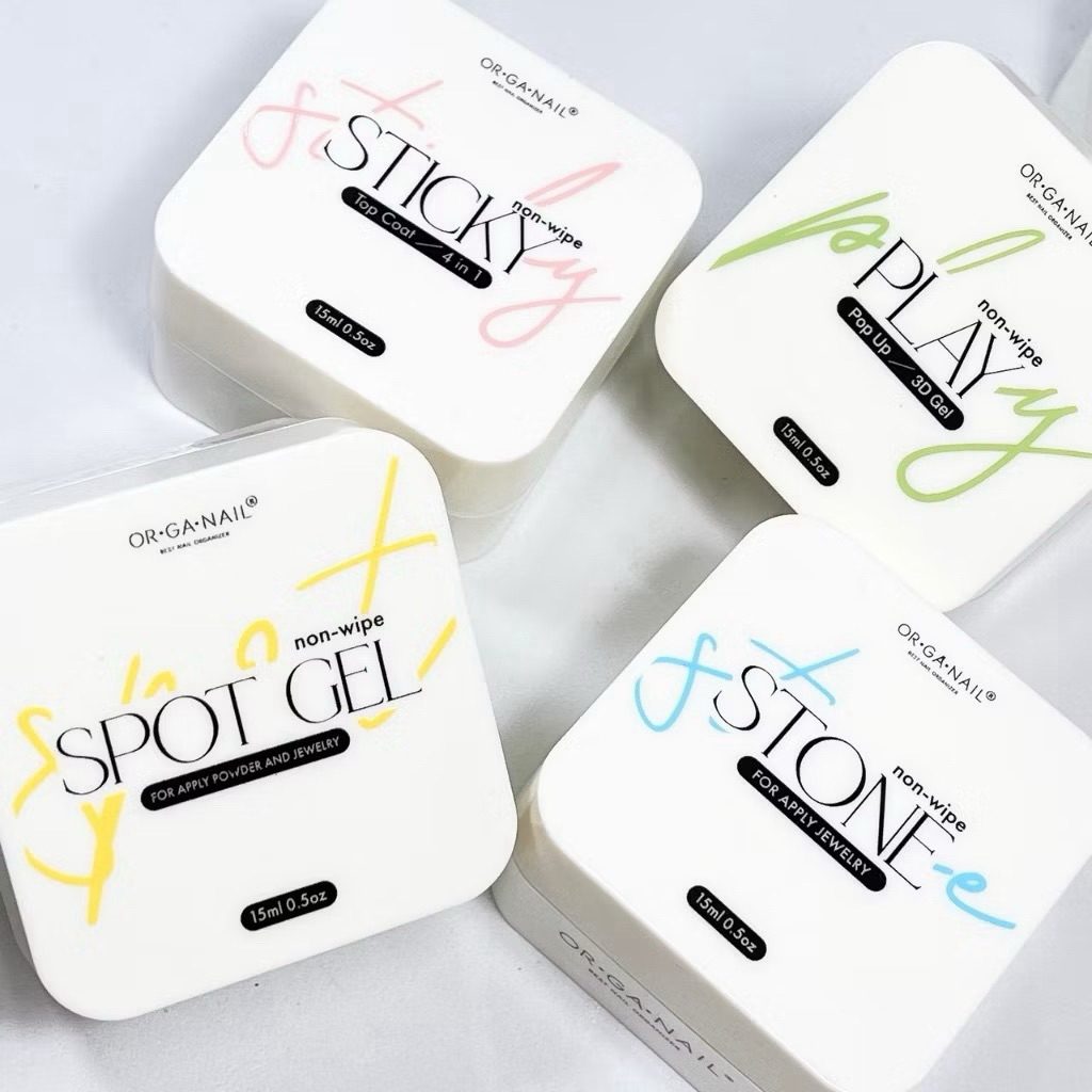 Stone gel Organail (non wipe) เจลติดอะไหล่เล็บเนื้อเจลลี่ อบแล้วแห้งเลย