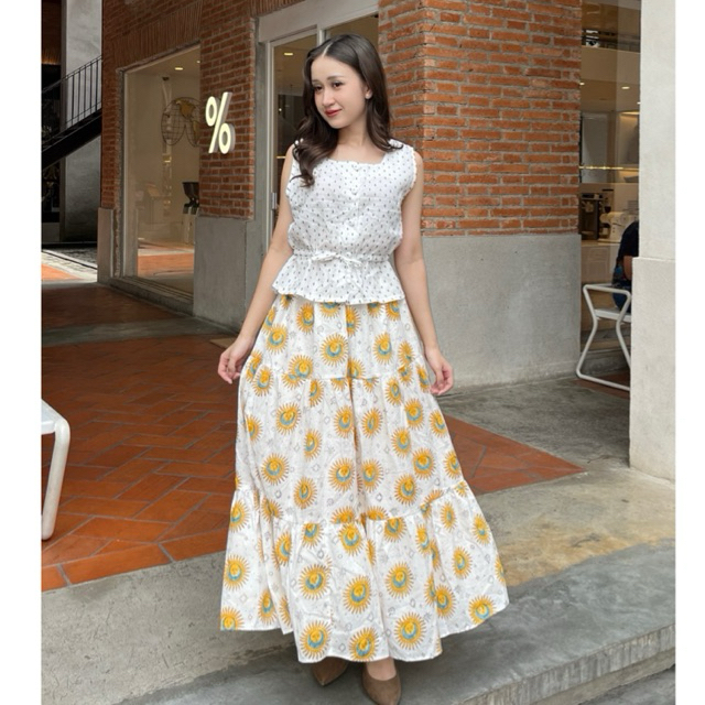 Indian skirt กระโปรงผ้าพิมพ์ลายอินเดีย สีสันสดใส
