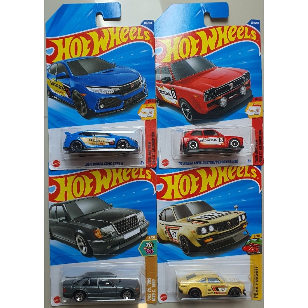 รถโมเดล Hotwheels Civic Mazda RX3 Benz500E  C4982