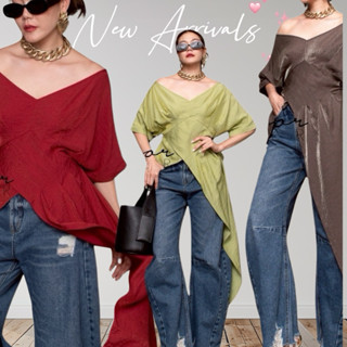 MirrorsisteR 50930.6 • เสื้อคอกว้างทรง V ดีไซน์โดดเด่นด้วยชา…