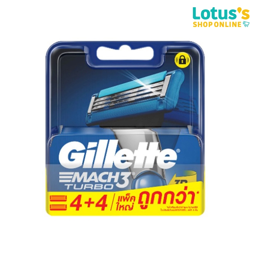 ยิลเลตต์ มัคทรี เทอร์โบ ใบมีด 8 ชิ้น GILLETTE MACH 3 TURBO BLADE 8 PIECES