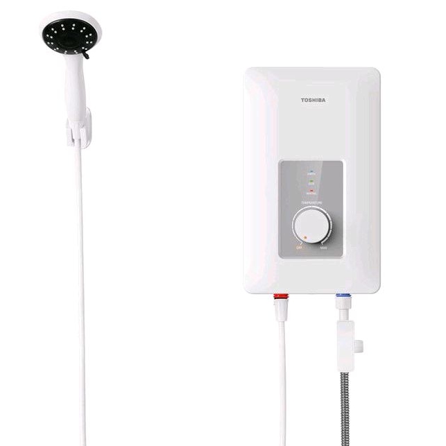 เครื่องทำน้ำอุ่นโตชิบา 3800 วัตต์ รุ่น TWH-38WTH สีขาว TOSHIBA Electric Water Heater 3800 W. TWH-38W