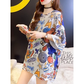 เสื้อยืดแฟชั่นผู้หญิงลายทางแขนสั้นคอกลม เนื้อผ้าดีใส่สบาย! New Fashion women's ร้านขายสินค้าจากโรงงาน #HAN SY SOCIETY