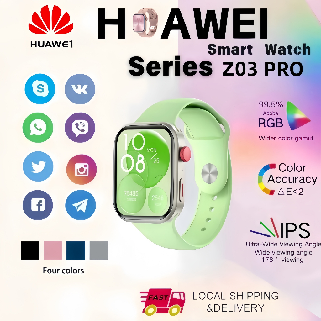 [COD] สมาร์ทวอทช์ HUAWEI SMART WATCH FIT3 มีอายุการใช้งานแบตเตอรี่ที่ยาวนานเป็นพิเศษ และรองรับ Bluetooth, GPS และ NFC